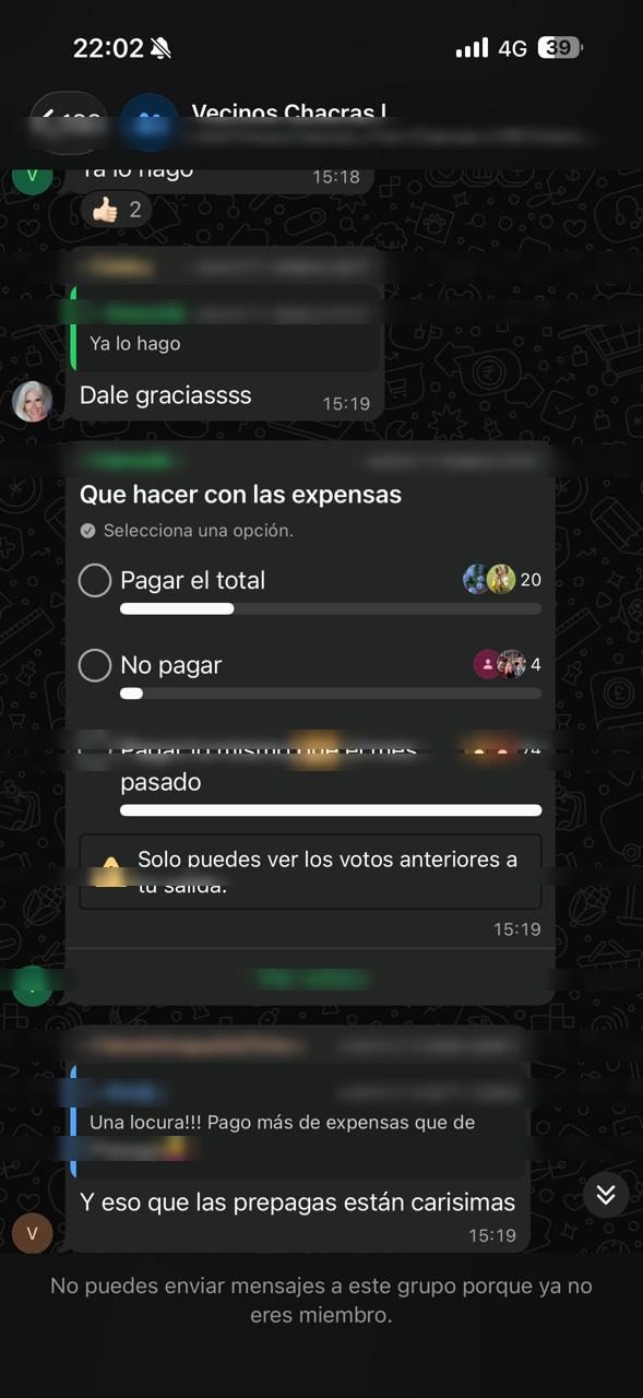 La misma encuesta, vista desde otro teléfono.