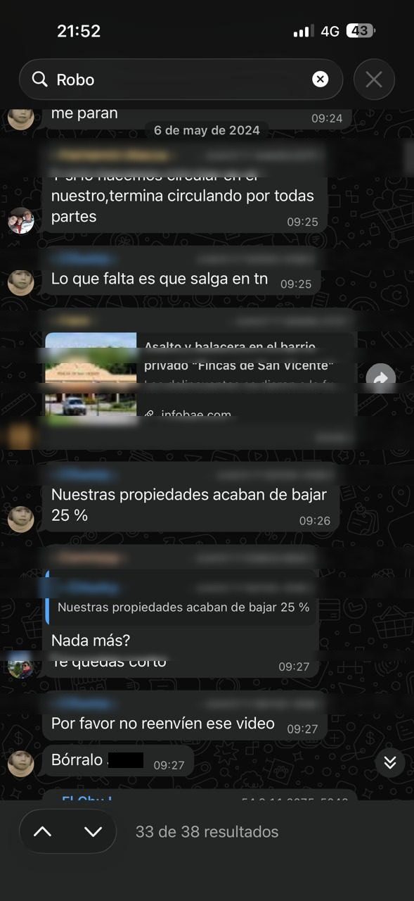 May 2024 — Los vecinos comparten la nota de un medio nacional sobre el asalto y la balacera en el barrio: Nues
